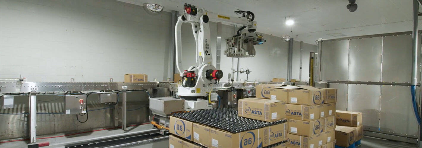 Aliments ASTA custom robotic palletizer