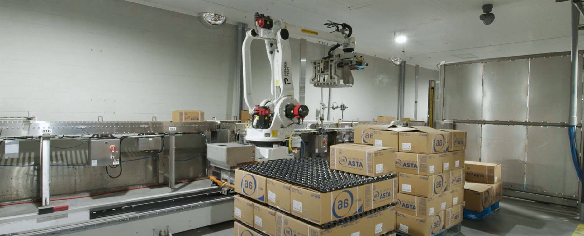 Aliments ASTA custom robotic palletizer