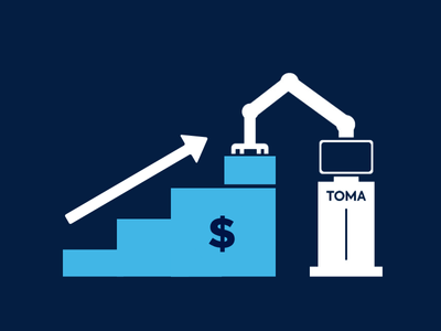 Illustration of the TOMA PAL-0830 stacking boxes as a bar chart, representing rising ROI.